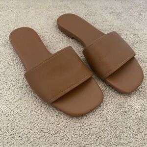 Vince Tan Slide Sandals